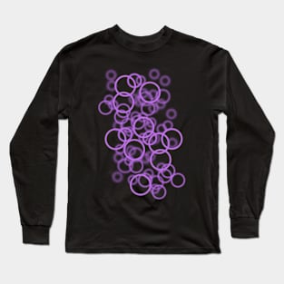 purple circle dot pattern on pink circle random pattern Long Sleeve T-Shirt